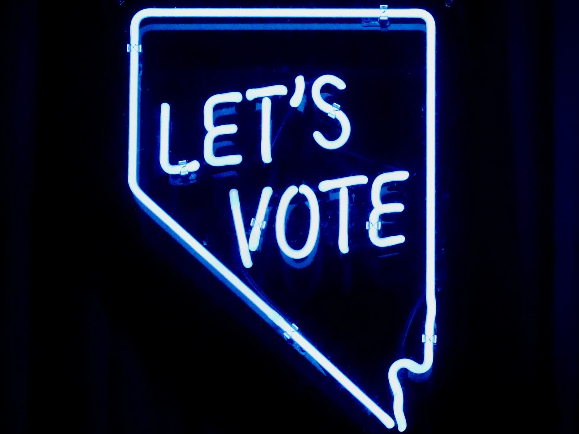 let's vote nevada neon sign